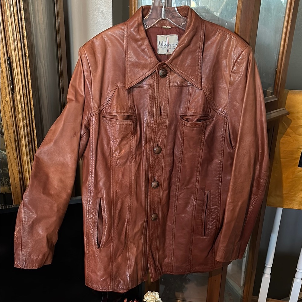 Wilsons Leather Brown Lightweight Shirt Jacket Classic Design